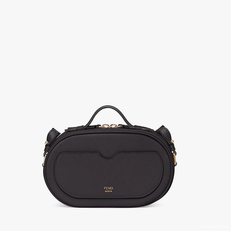 Affordable Black Leather Mini Camera Calf Fendi Case In O'Lock 0817